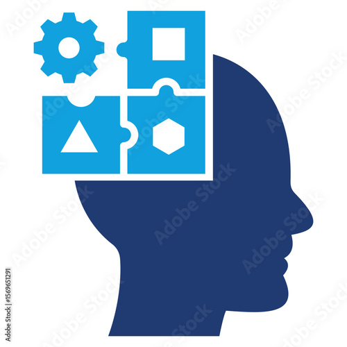 Problem Solving Flat Blue Icon