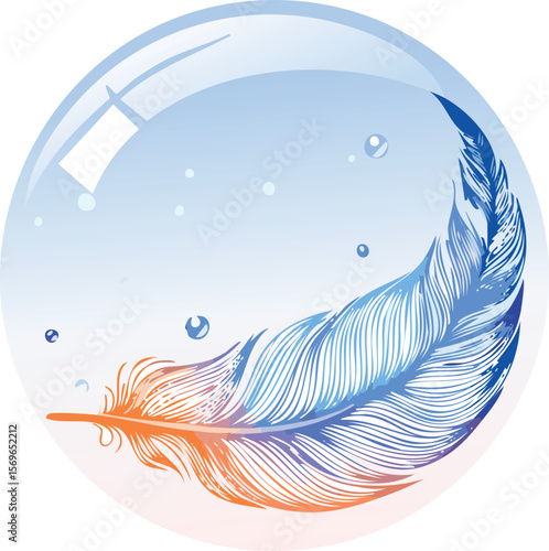Elegant Feather-Shaped Dreamy Speech Bubble for Fantasy Themes