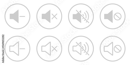Mute sound icon . Mute sound icon set.