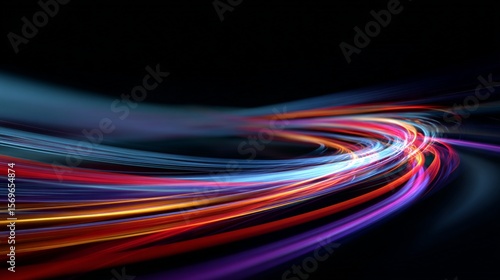 Neon swirling abstract digital art