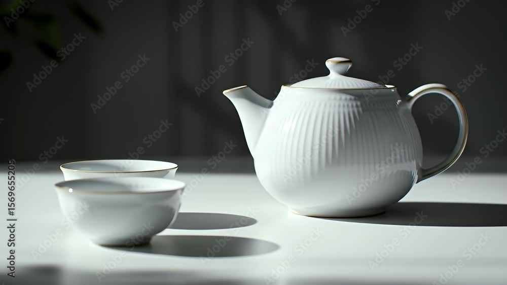 Elegant White Tea Set: Still Life Photography Elegant White Tea Set: Still Life Photography