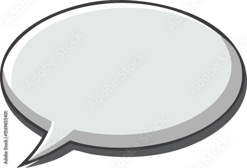 Oval speech bubble with a bold thick outline, cartoonish, for clear talking scenes