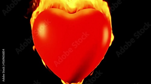 Flaming Heart Symbol of Passion