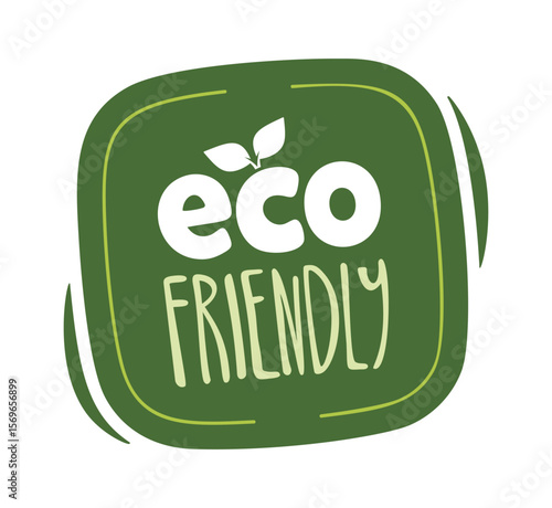 Eco-friendly product quality label cartoon