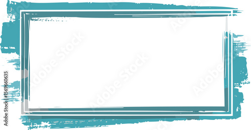 Rectangular frame with rough, thick brush stroke edges for artistic or poster designs