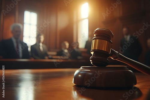 Gavel in Courtroom with Justice Scene. (2)
