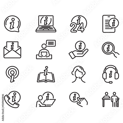 Tableau sur toile Collection of information icons