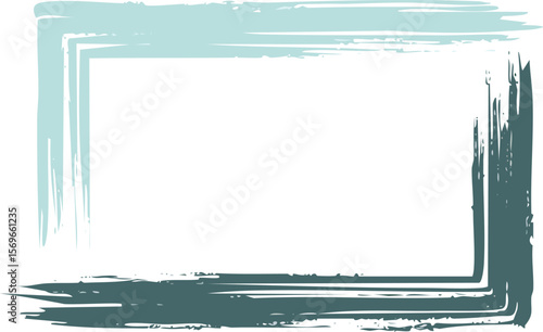 Rectangular frame with rough, thick brush stroke edges for artistic or poster designs