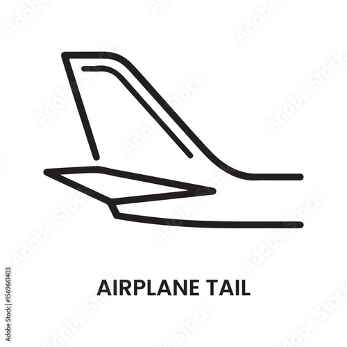 Airplane Tail Black Line Art Icon Graphic aircraft