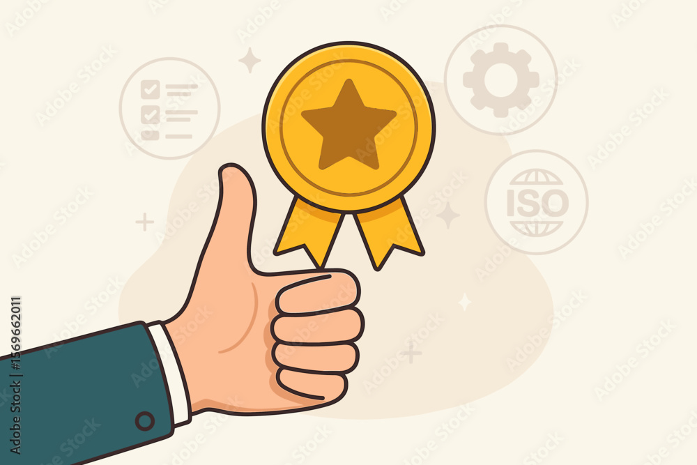 Quality Assurance Certification, Top Service Guarantee, ISO Standards, Customer Satisfaction, Service Excellence, Compliance, Standardization, Award, Thumbs Up, Best Practice Quality Assurance Certification, Top Service Guarantee, ISO Standards, Customer Satisfaction, Service Excellence, Compliance, Standardization, Award, Thumbs Up, Best Practice