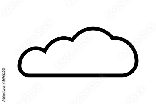 Simple black outline of a cloud shape on a white background vector illustration