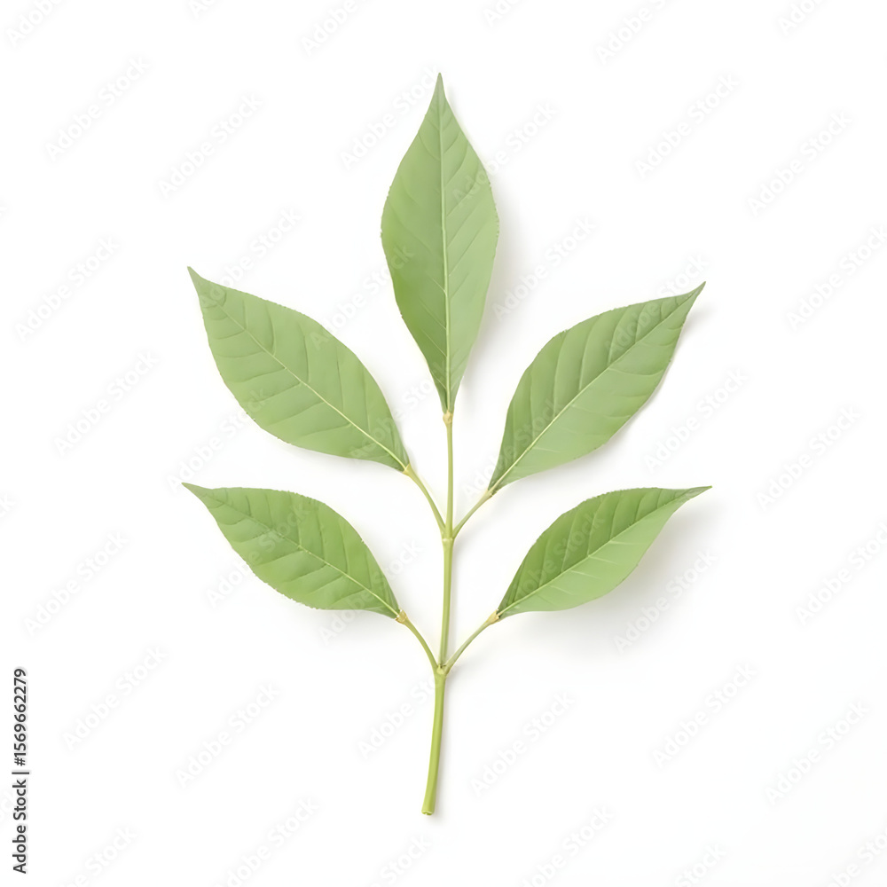 Fototapeta premium green leaf isolated on white background