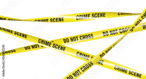 Yellow crime scene tape 3d transparent background
