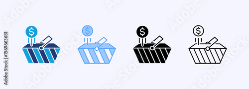Market Icon Set Multiple Style Collection