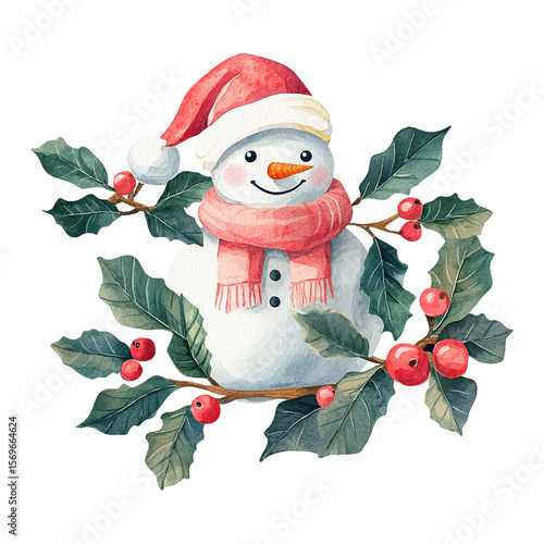 Christmas Snowman Illustration