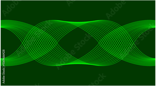 Wavy Blend Curved Background Green Abstract Design Vector Illustration