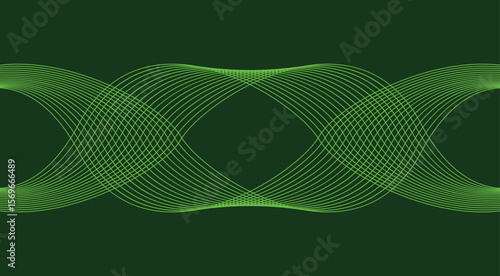 Wavy Blend Curved Background Green Abstract Design Vector Illustration