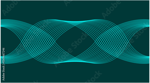 Wavy Blend Curved Background Blue Cyan Abstract Design Vector Illustration