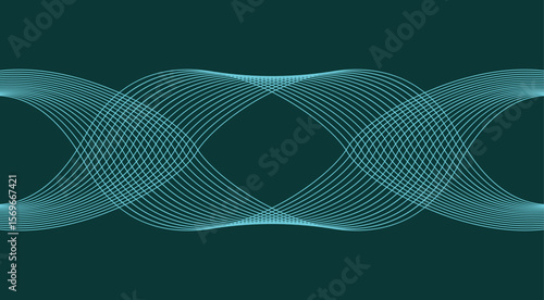 Wavy Blend Curved Background Blue Cyan Abstract Design Vector Illustration