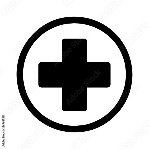 Campus clinic health center icon with medical cross symbol

