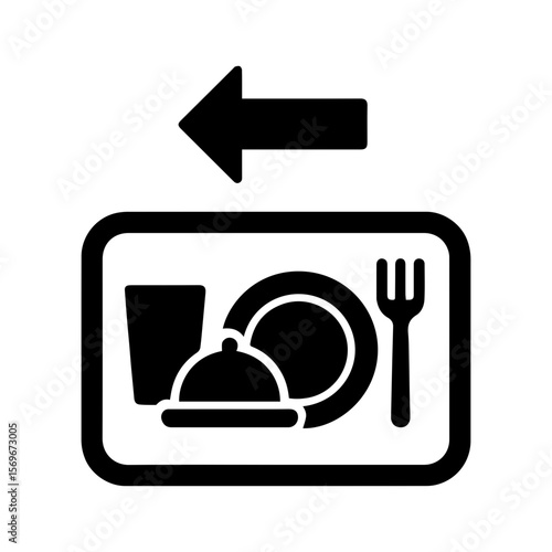 Tray return station – food court tray and food scrap return icon
