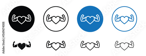 Set of pixel perfect colored Fitness icon, 1 Silhouette, 1 unexpanded, Fitness icon representing active lifestyle and exercise.