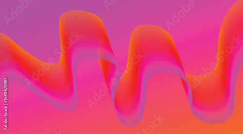 Wavy Blend Abstract Curved Background Colorful Pink Design Vector Illustration