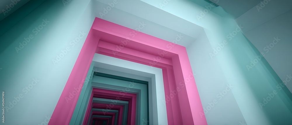 Obraz premium Colorful, repeating architectural structure.