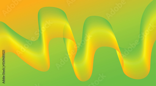 Wavy Blend Abstract Curved Background Green Colorful Design Vector Illustration
