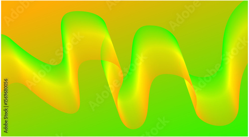 Wavy Blend Abstract Curved Background Green Colorful Design Vector Illustration