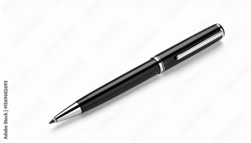 Elegant Ballpoint Pen: A sleek, black ballpoint pen rests gracefully, exuding a sense of sophistication and precision, ready to capture thoughts and ideas. Elegant Ballpoint Pen: A sleek, black ballpoint pen rests gracefully, exuding a sense of sophistication and precision, ready to capture thoughts and ideas.