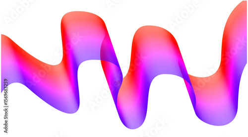 Wavy Blend Abstract Curved Pink Colorful Design Background Vector Illustration