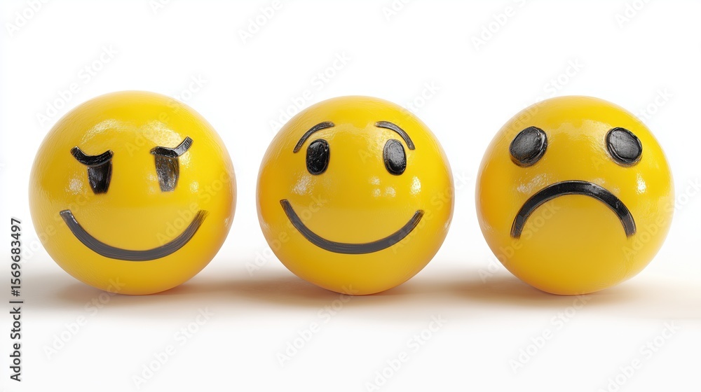 Yellow Ball with Multiple Expressions Illustration - Smiling Angry Happy Embarrassed Crying Emoticon Cartoon Emotion Symbols
Yellow Ball with Multiple Expressions Illustration - Smiling Angry Happy Embarrassed Crying Emoticon Cartoon Emotion Symbols