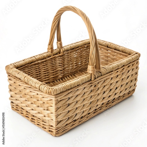 wicker basket isolated on white
