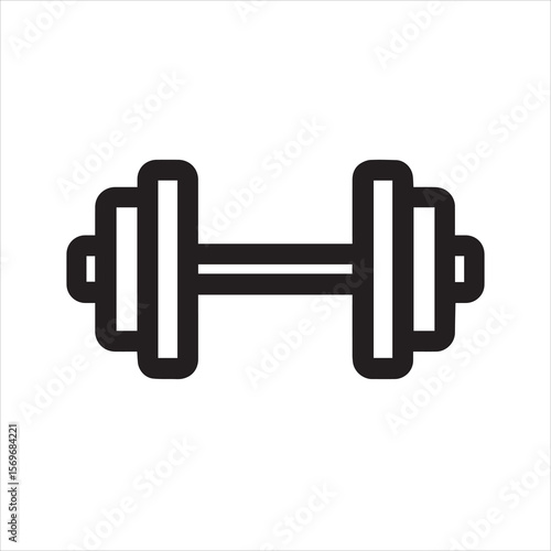 Barbell  line art vector icon
