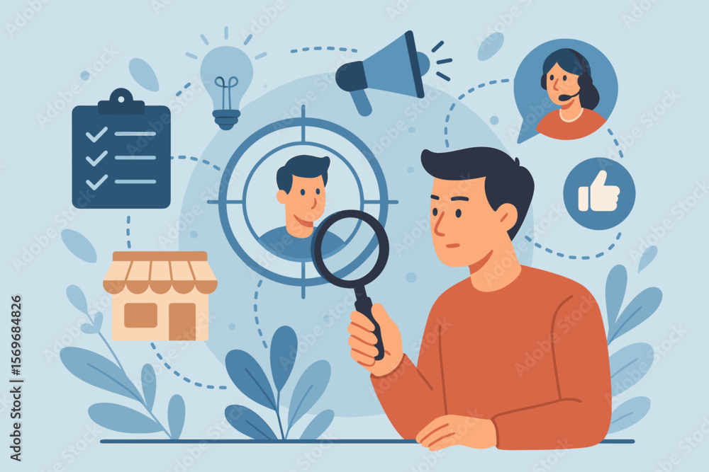 KYC know your customer concept, business target audience identification, marketing strategy, customer service, social media engagement, client analysis, digital marketing KYC know your customer concept, business target audience identification, marketing strategy, customer service, social media engagement, client analysis, digital marketing