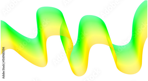 Wavy Blend Abstract Curved Green Colorful Design Background Vector Illustration