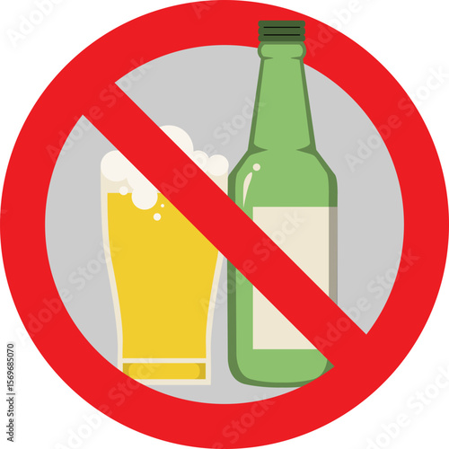 vector illustration of a No drinking signs