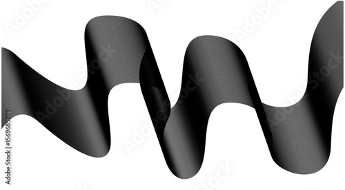 Wavy Blend Abstract Curved Background Black Color Design Vector Illustration