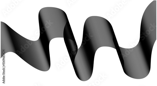 Wavy Blend Abstract Curved Background Black Color Design Vector Illustration