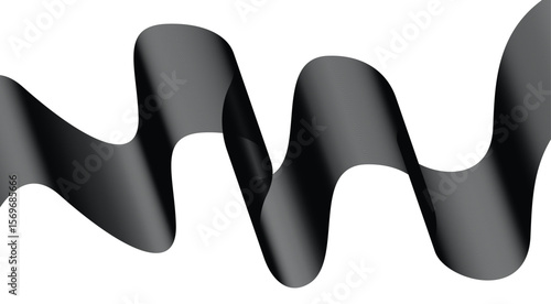 Wavy Blend Abstract Curved Background Black Color Design Vector Illustration