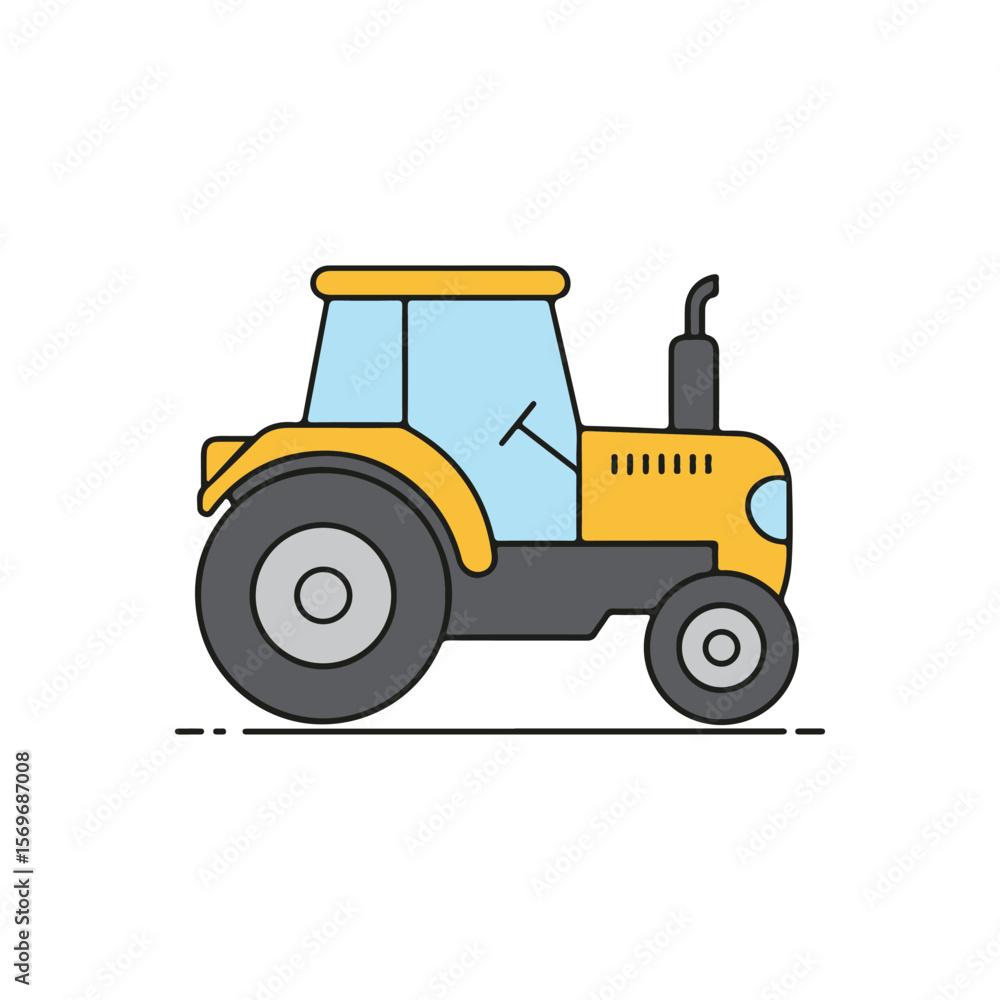Smart tractor icon – Modern agriculture flat vector illustration Smart tractor icon – Modern agriculture flat vector illustration