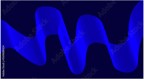 Wavy Blend Abstract Curved Background Blue Color Design Vector Illustration