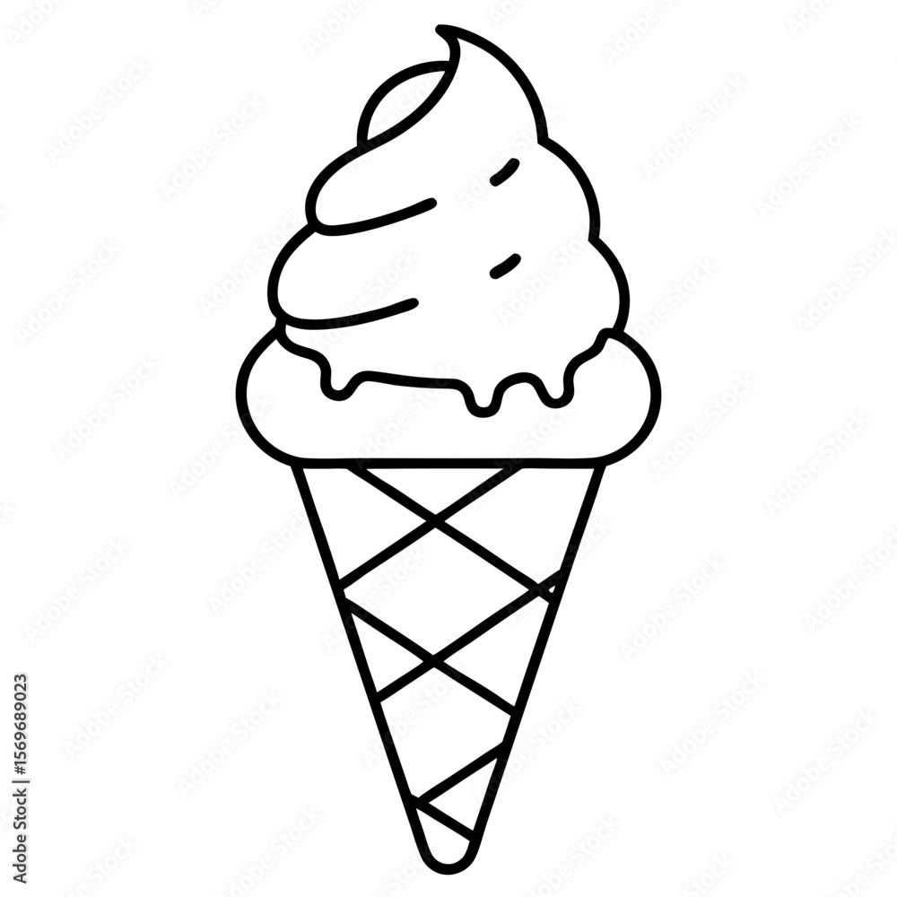 Clean Line Ice Cream Vector Icon Clean Line Ice Cream Vector Icon