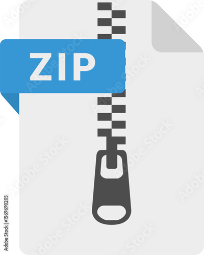 ZIPの拡張子ファイルアイコンのイラスト