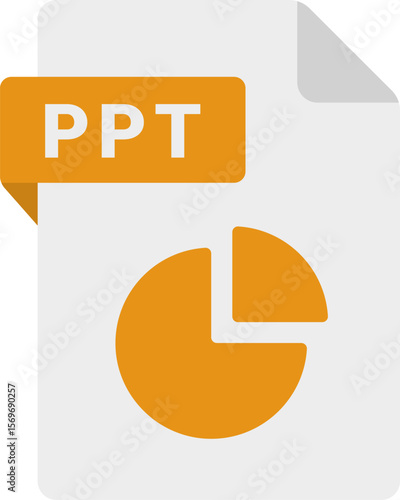PPTの拡張子ファイルアイコンのイラスト