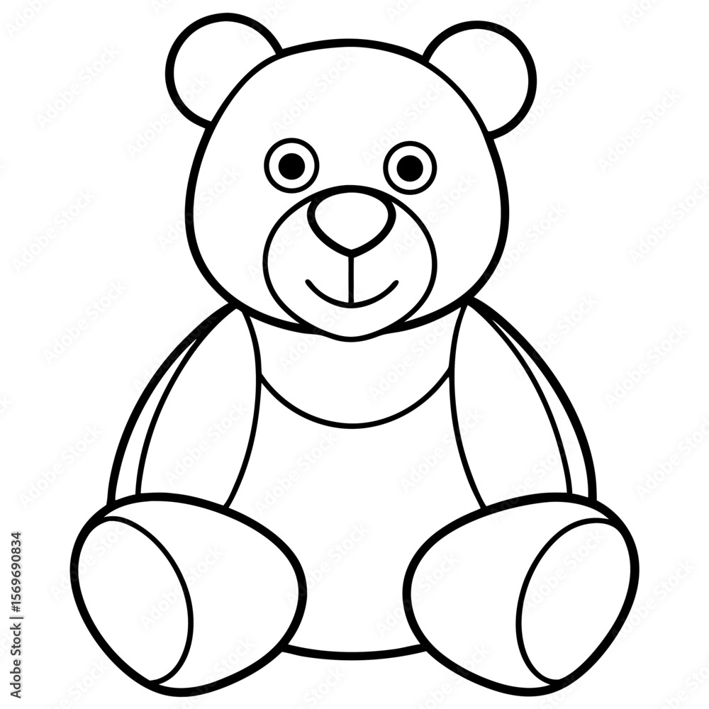Fototapeta premium Cute Stuffed Friend Outline Vector