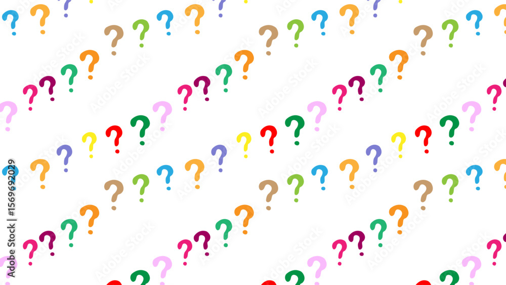 Fototapeta premium Seamless background illustration with question marks.