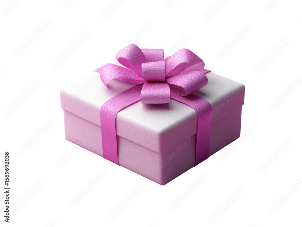 A white box with a pink bow on top A white box with a pink bow on top