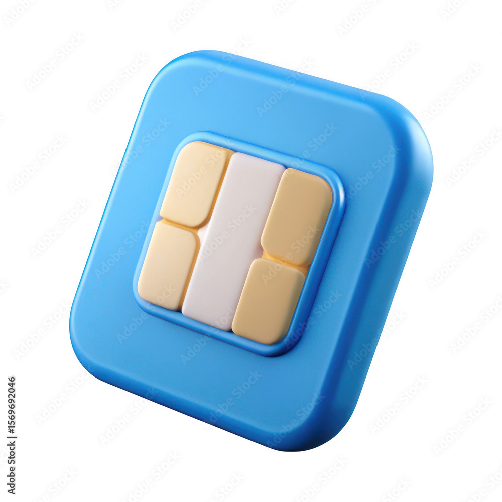 3d rendered sim card in a protective case 3d rendered sim card in a protective case